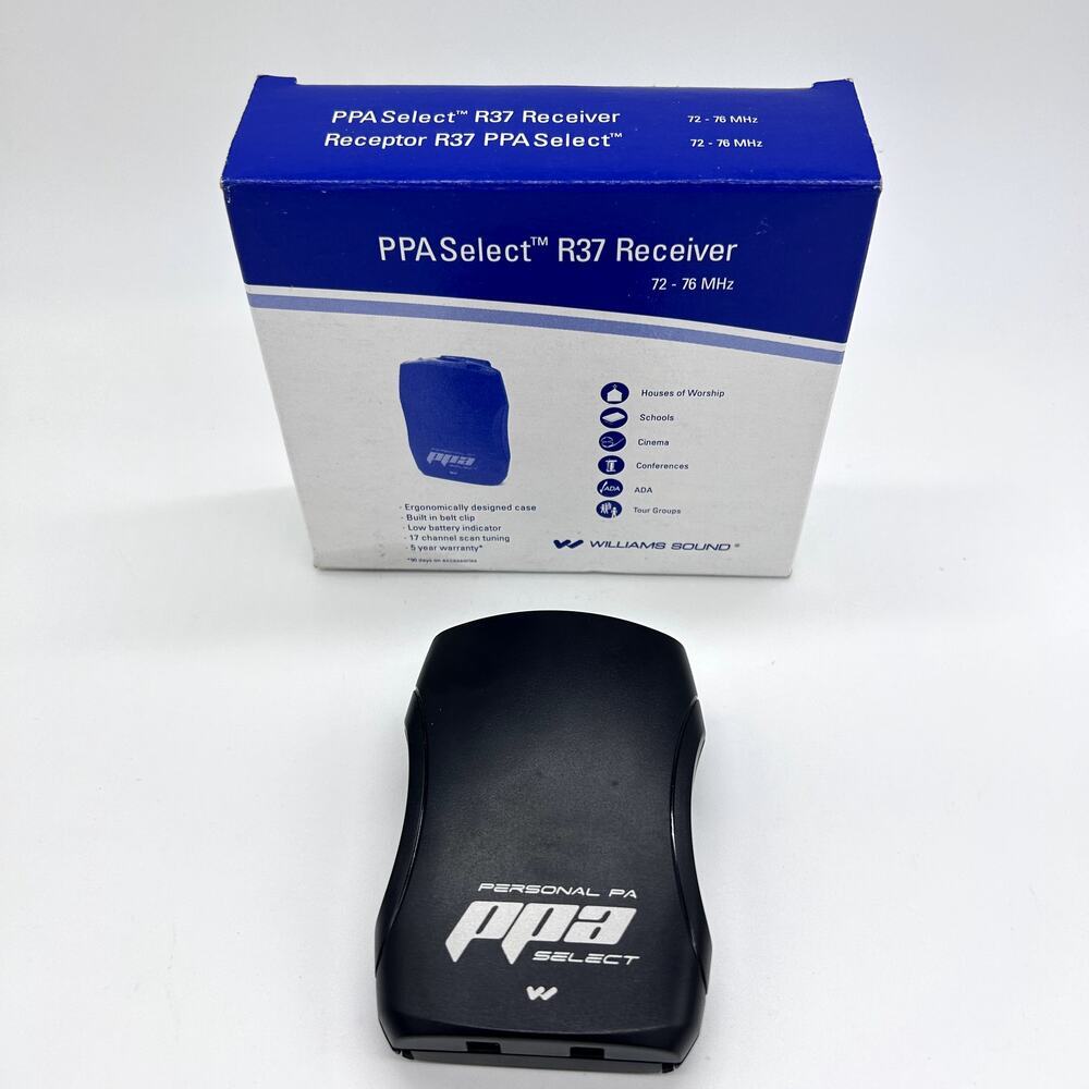 Williams Sound PPA Select R37 Receiver NOS New Old Stock FM Channel w/ Earphone